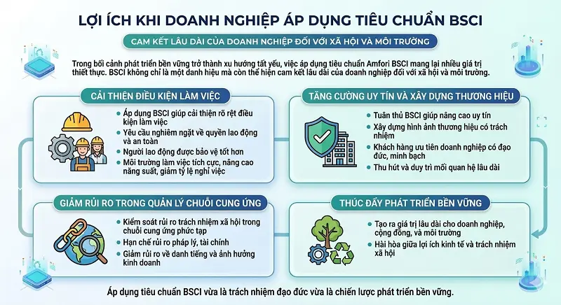 lợi ích khi áp dụng tiêu chuẩn BSCI